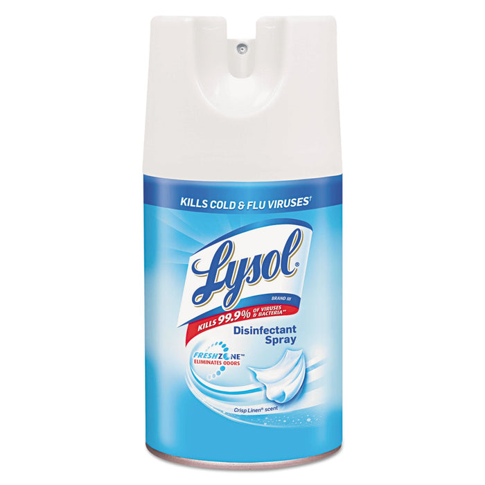 LYSOL Disinfectant Spray, Crisp Linen, 7 oz Aerosol Spray, 12/Carton