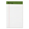 Ampad Earthwise by Ampad Recycled Writing Pad, Narrow Rule, Politex Green Headband, 50 White 5 x 8 Sheets, Dozen