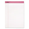 Ampad Pink Writing Pads, Wide/Legal Rule, Pink Headband, 50 White 8.5 x 11 Sheets, 6/Pack