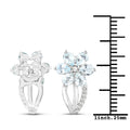 1.54 Carat Genuine Aquamarine and White Topaz .925 Sterling Silver Earrings by Bids.com