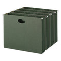 Smead Hanging Pockets with Full-Height Gusset, 1 Section, 3.5" Capacity, Letter Size, Standard Green, 10/Box