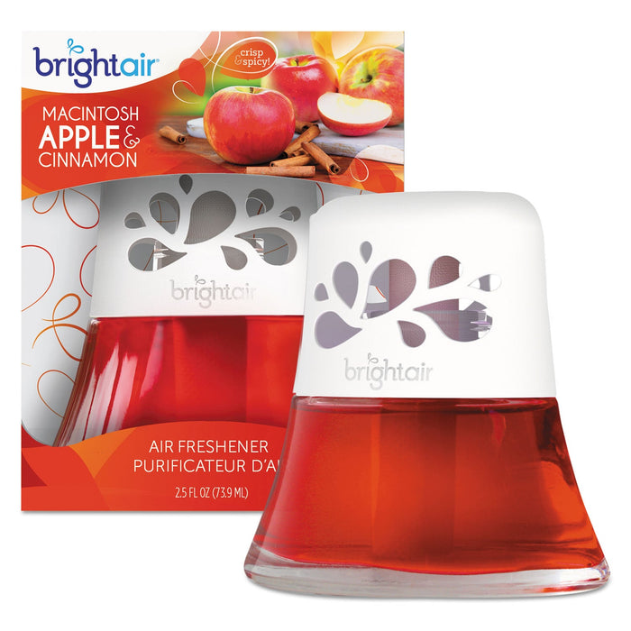 BRIGHT Air Scented Oil Air Freshener, Macintosh Apple and Cinnamon, Red, 2.5 oz, 6/Carton