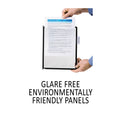 Durable InstaView Expandable Desktop Reference System, 10 Panels, Black Borders
