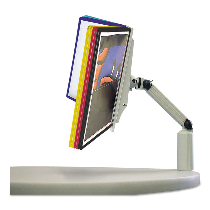 Durable SHERPA Swivel Arm Reference System, 10 Panels, 10.5 x 11 x 12.75, Assorted Borders