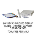 Durable VARIO Wall Reference System, 5 Panels, Letter, Asst. Borders and Panels