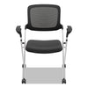 HON VL314 Mesh Back Nesting Chair, Supports Up to 250 lb, Black Seat/Back, Silver Base