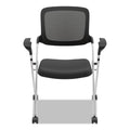 HON VL314 Mesh Back Nesting Chair, Supports Up to 250 lb, Black Seat/Back, Silver Base