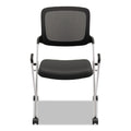 HON VL304 Mesh Back Nesting Chair, Supports Up to 250 lb, Black Seat/Back, Silver Base