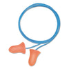 Howard Leight MAX-30 Single-Use Earplugs, Corded, 33NRR, Coral, 100 Pairs