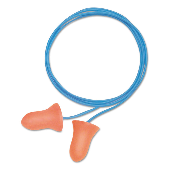 Howard Leight MAX-30 Single-Use Earplugs, Corded, 33NRR, Coral, 100 Pairs