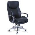 La-Z-Boy Commercial 2000 Big/Tall Executive Chair, Lumbar, Supports 400 lb, 20.25" to 23.25" Seat Height, Black Seat/Back, Silver Base