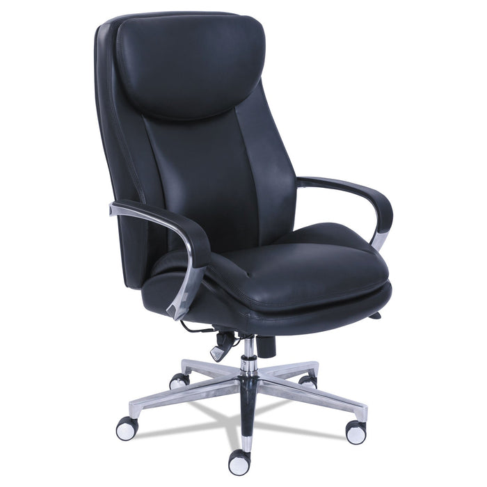 La-Z-Boy Commercial 2000 Big/Tall Executive Chair, Lumbar, Supports 400 lb, 20.25" to 23.25" Seat Height, Black Seat/Back, Silver Base