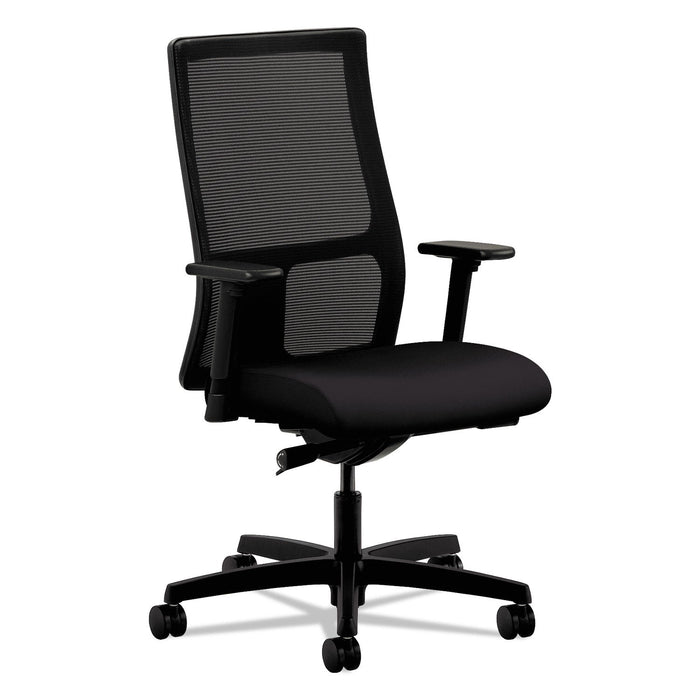 HON Ignition Series Mesh Mid-Back Work Chair, Supports Up to 300 lb, 17.5" to 22" Seat Height, Black