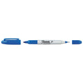 Sharpie Twin-Tip Permanent Marker, Extra-Fine/Fine Bullet Tips, Blue, Dozen
