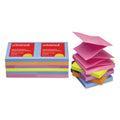 Universal Fan-Folded Self-Stick Pop-Up Note Pads, 3" x 3", Assorted Bright Colors, 100 Sheets/Pad, 12 Pads/Pack