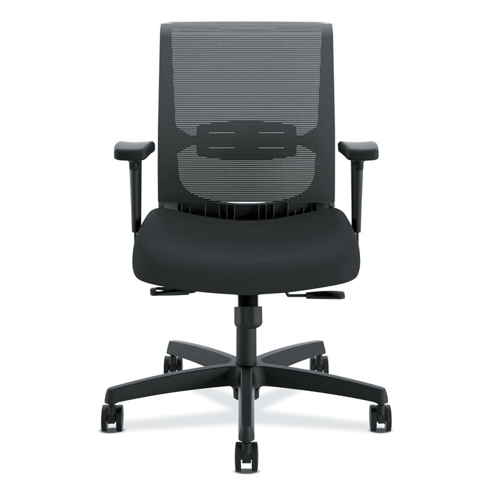 HON Convergence Mid-Back Task Chair, Synchro-Tilt and Seat Glide, Supports Up to 275 lb, Black