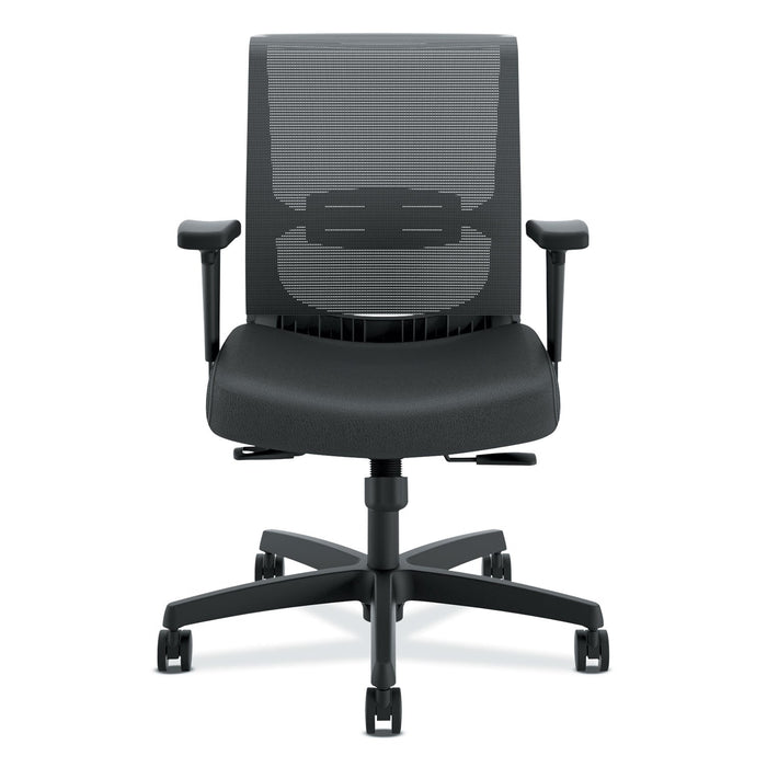 HON Convergence Mid-Back Task Chair, Synchro-Tilt and Seat Glide, Supports Up to 275 lb, Black