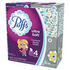 Puffs Ultra Soft Facial Tissue, 2-Ply, White, 56 Sheets/Box, 4 Boxes/Pack