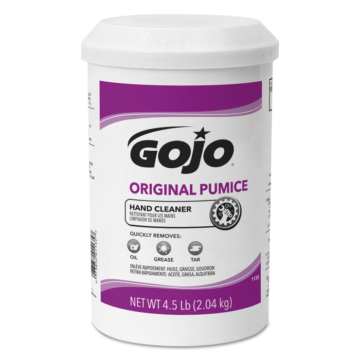 GOJO Original Pumice Hand Cleaner, Lemon, 4.5 lb Cartridge, 6/Carton