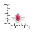 1.45 Ct Marquise Pink Ruby Diamond Prong 10K Gold Halo Pave Band Ring by Fine Color Jewels
