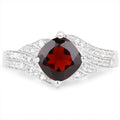 1.67 Carat Genuine Garnet and White Topaz .925 Sterling Silver Ring by Bids.com