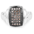 0.22 Carat Genuine Champagne Diamond .925 Sterling Silver Ring by Bids.com