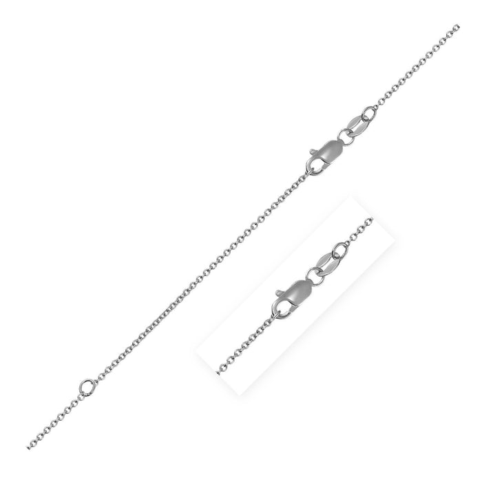 Extendable Cable Chain in 14k White Gold (1.0mm) by Bids.com