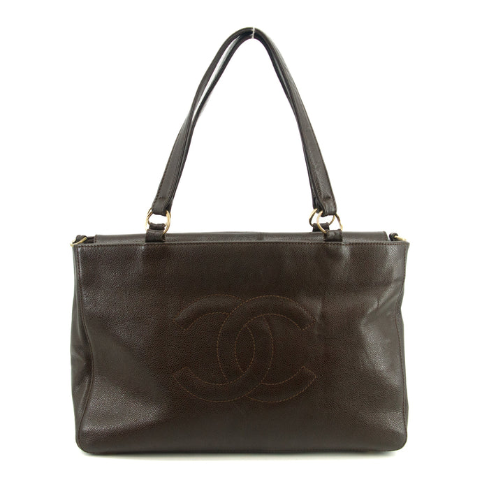 Chanel Caviar Skin Cocomark Brown Shoulder Bag 10 Series #2917 by Bolt Boutique