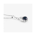 Genuine 10K Blue Sapphire Solitaire Pendant by Fine Color Jewels