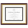 DAX Document/Certificate Frame with Mat, Frame Size: 15.4 x 12.4 x 0.9, Insert Sizes: 8.5 x 11; 11 x 14, Plastic, Mahogany/Gold