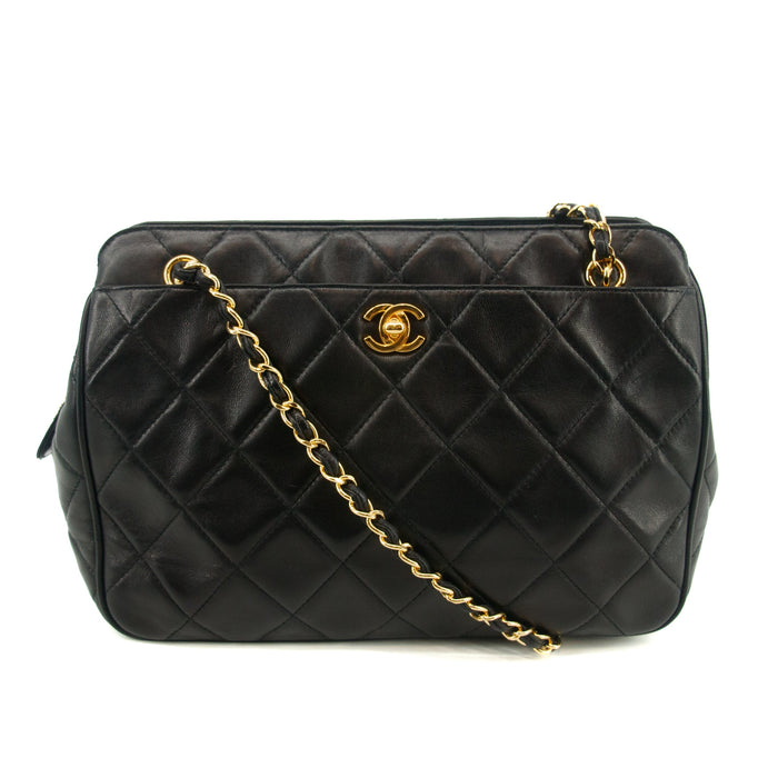Chanel Matelasse Black Lambskin Chain Shoulder Bag 4 Series #2929 by Bolt Boutique