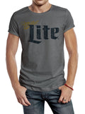 Miller Lite Distressed Logo T-Shirt - Gray by Tee Luv