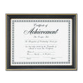 DAX Gold-Trimmed Document Frame with Certificate, Plastic/Glass, 8.5 x 11, Black