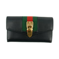 Gucci Black Sherry Line Leather Sylvie Long Wallet #2940 by Bolt Boutique