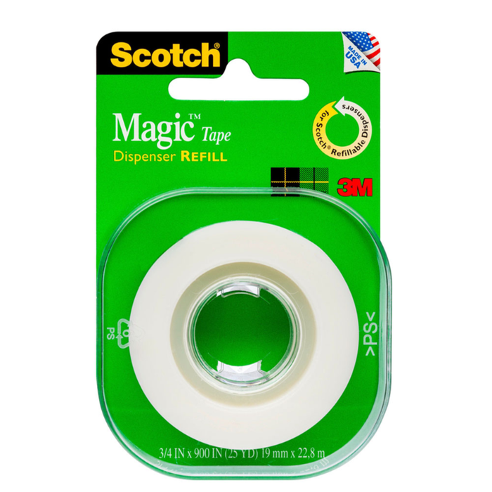 Scotch Magic Tape Refills, Invisible Secondary Tape, 3/4 in x 1000 in (27.7 yd), 12 Rolls by Pasteur Pharmacy
