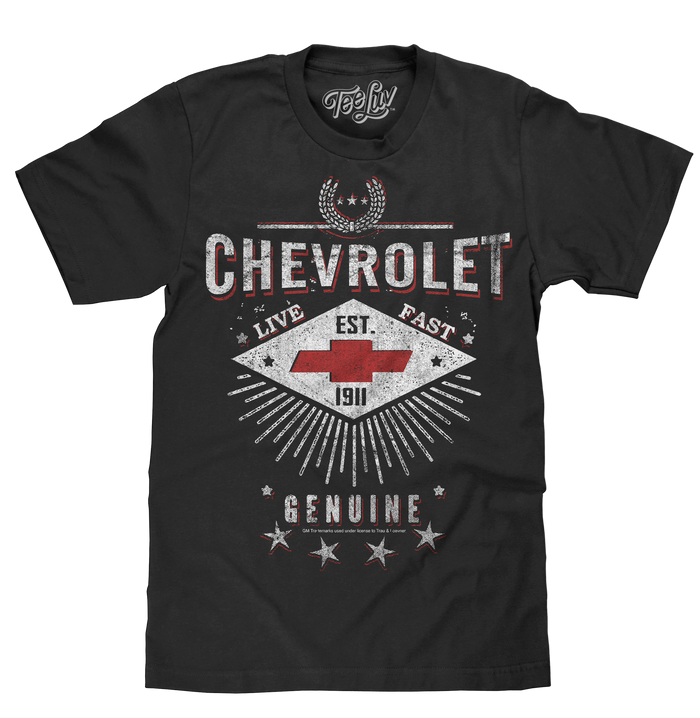 Chevrolet Live Fast T-Shirt - Black by Tee Luv