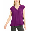 Alfani Womens Knit-Back Cap-Sleeve Top by Vanessa Jane