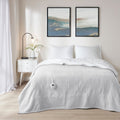 Serta Fleece to Sherpa Heated Blanket in Light Grey Finish by Vanessa Jane