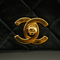 Chanel Matelasse Lambskin Black Single Flap Shoulder Bag #2958 by Bolt Boutique