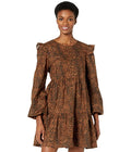 WAYF Womens Velma Animal Print Ruffle Babydoll Dress by Vanessa Jane