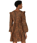 WAYF Womens Velma Animal Print Ruffle Babydoll Dress by Vanessa Jane