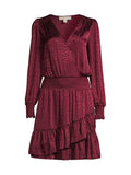 Michael Kors Cheetah Print Plisse Jacquard Surplice V-Neck Dress by Vanessa Jane