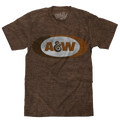 A&W Faded Logo T-Shirt - Brown by Tee Luv