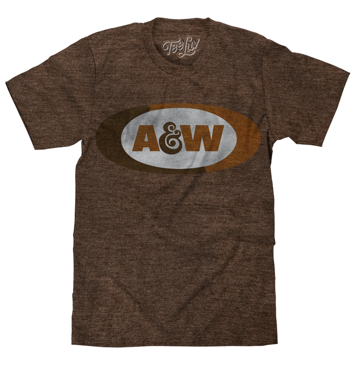 A&W Faded Logo T-Shirt - Brown by Tee Luv