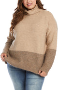 Karen Kane Color Blocked Turtleneck Sweater by Vanessa Jane