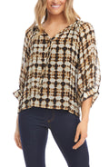 Karen Kane Shibori Peasant Blouse by Vanessa Jane