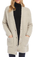 Karen Kane Taupe Womens Grandpa Cardigan, Size Medium by Vanessa Jane