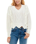 Ultra Flirt Juniors Mixed Cable-Knit Sweater by Vanessa Jane