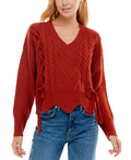 Ultra Flirt Juniors Mixed Cable-Knit Sweater by Vanessa Jane