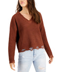 Planet Gold Juniors Deconstructed Chenille Sweater by Vanessa Jane